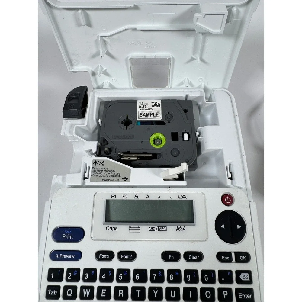 Brother P-Touch PT-2040 Desktop Label Maker White with Power Adapter TZe Tape